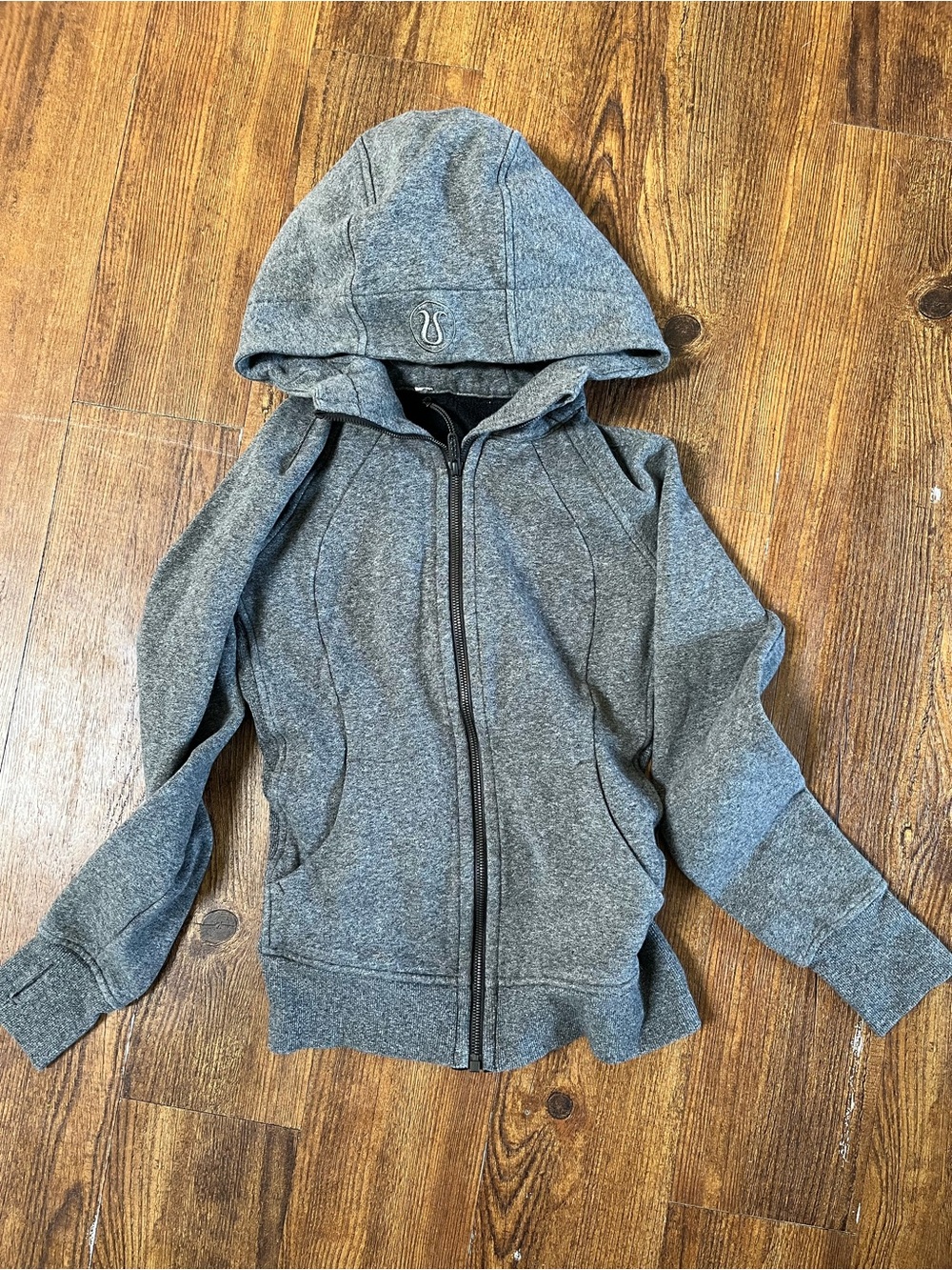 lululemon athletica Heather Gray Full-Zip Hooded Jacket